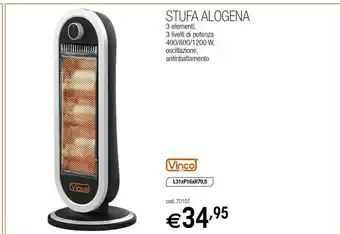 Vinco Stufa Alogena 3 Elementi
