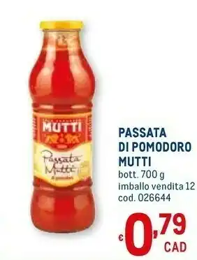 Metro Mutti Passata di pomodoro offerta