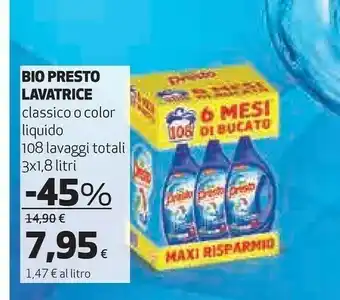 Coop Bio Presto Lavatrice Classico O Color Liquido offerta