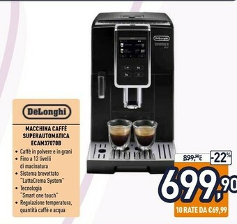 Delonghi Macchina Caffe Superautomatica ECAM37070B