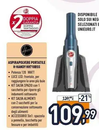 Unieuro Hoover Aspirapolvere HH710BSS offerta
