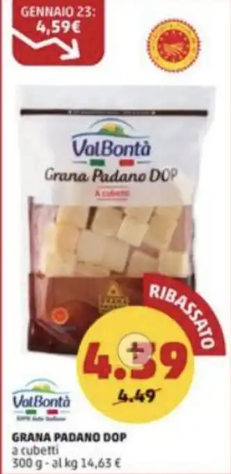 PENNY GRANA PADANO DOP a cubetti 300 g offerta