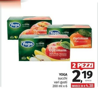 Pam Yoga succhi offerta