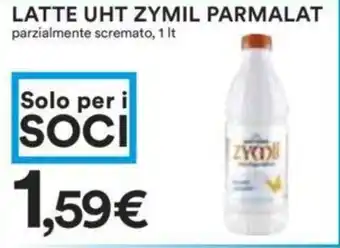 Coop LATTE UHT ZYMIL PARMALAT parzialmente scremato, 1 It offerta