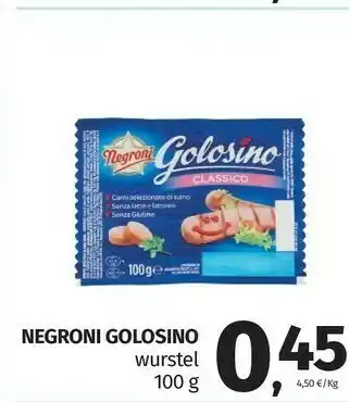 Pam Negroni Wurstel offerta
