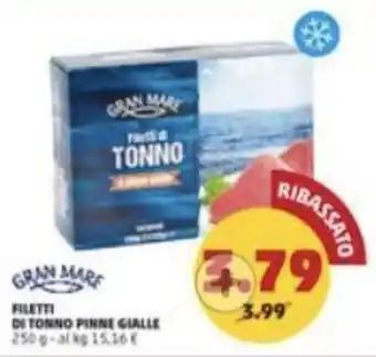 PENNY FILETTI DI TONNO PINNE GIALLE 250 g offerta