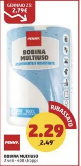 PENNY BOBINA MULTIUSO 2 veli - 400 strappi offerta