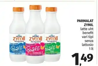 Pam Parmalat Zymil Latte Intero Alta Digeribilità Senza Lattosio UHT 1000 G(ml) offerta