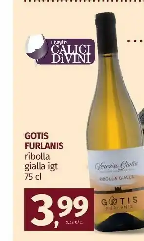 Pam Gotis Furlanis Ribolla Gialla Igt 75 Cl offerta