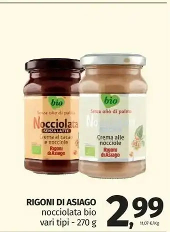 Pam Rigoni Di Asiago - Nocciolata Bianca Crema Alle Nocciole Bio 270 G(ml) offerta