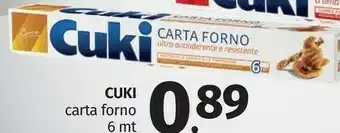 Pam Cuki Carta Forno offerta
