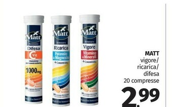 Pam Matt Vigore/ Ricarica/ Difesa offerta