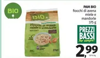 Pam Pam&Panorama - Fiocchi di Avena Miele e Mandorle 375 g(ml) offerta