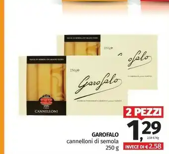 Pam Granoro - Cannelloni di Semola 250 g(ml) offerta