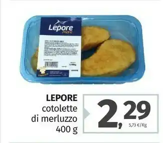 Pam Lepore mare Cotolette Di Merluzzo offerta