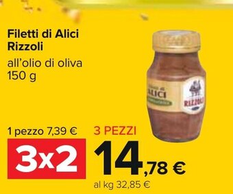 Carrefour Rizzoli Filetti di Alici 150g offerta