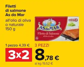 Carrefour Às do Mar Filetti di Salmone 150g offerta