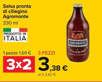 Carrefour Agromonte Salsa pronta di ciliegino 330ml offerta