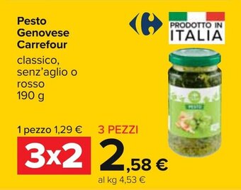 Carrefour Carrefour Pesto Genovese 190g offerta