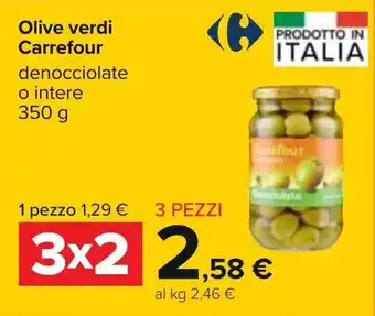 Carrefour Carrefour Olive verdi 350g offerta
