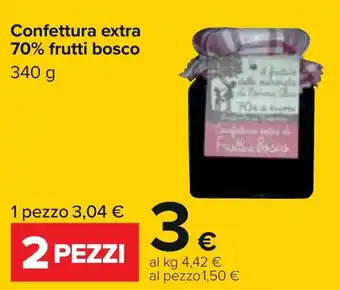 Carrefour Confettura extra 70% frutti bosco 340g offerta