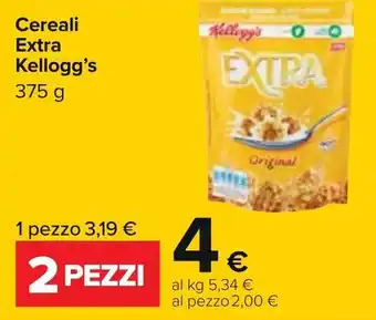 Carrefour Kellogg's Cereali Extra 375g offerta