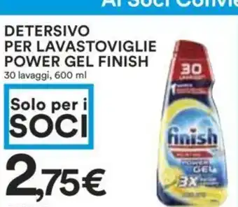 Coop DETERSIVO PER LAVASTOVIGLIE POWER GEL FINISH 30 lavaggi, 600 ml offerta