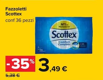 Carrefour Scottex Fazzoletti 36 pezzi offerta
