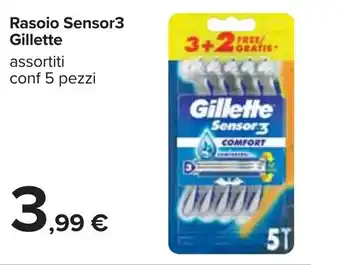Carrefour Gillette Rasoio Sensor3 5 pezzi offerta