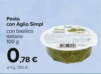Carrefour Simpl Pesto con Aglio 100g offerta