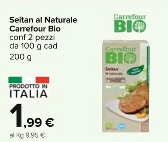 Carrefour Bio Seitan al Naturale 2 pezzi 100g cad 200g