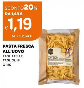 Ekom PASTA FRESCA ALL'UOVO TAGLIATELLE, TAGLIOLINI G 450 offerta