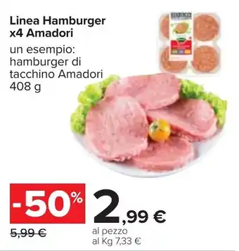 Carrefour Amadori Linea Hamburger x4 offerta
