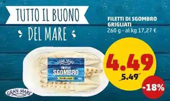 PENNY FILETTI DI SGOMBRO GRIGLIATI 260 g offerta