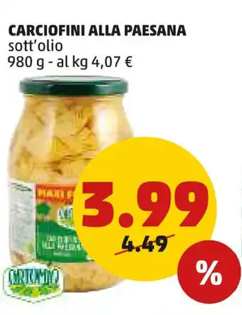 PENNY CARCIOFINI ALLA PAESANA sott'olio 980 g offerta
