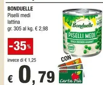 Crai Bonduelle Piselli offerta