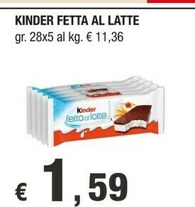 Crai Kinder fetta al latte offerta