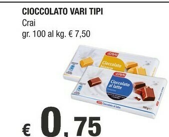Crai Cioccolato offerta