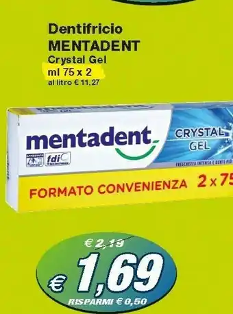 Prix Quality Mentadent Dentifricio Crystal Gel 75ml offerta