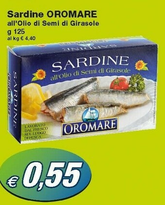 Prix Quality Oromare Sardine All'Olio Di Semi Di Girasole 125 G(ml) offerta