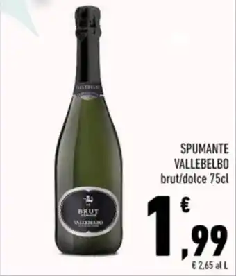 Conad SPUMANTE VALLEBELBO brut/dolce 75cl offerta