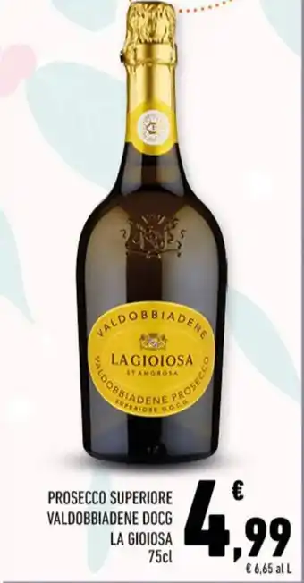 Conad PROSECCO SUPERIORE VALDOBBIADENE DOCG LA GIOIOSA 75cl offerta