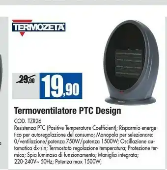 Wellcome Termozeta Termoventilatore offerta