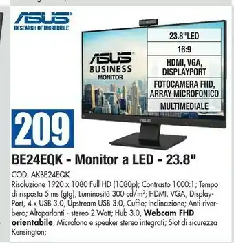 Wellcome Asus Monitor tv offerta