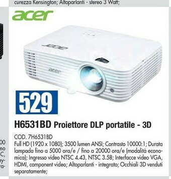 Wellcome Acer Proiettore offerta