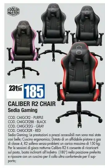 Wellcome Cooler master Sedie ufficio offerta