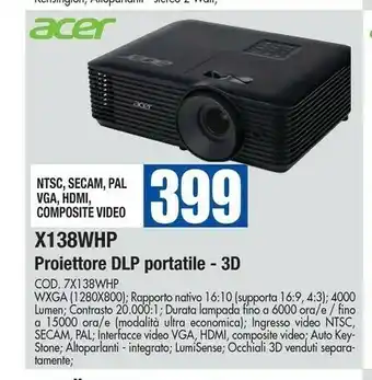 Wellcome Acer Proiettore offerta