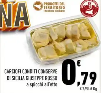 Conad CARCIOFI CONDITI CONSERVE DI SICILIA GIUSEPPE ROSSO a spicchi offerta