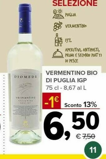 Todis Diomede Vermentino Bio Di Puglia Igp offerta