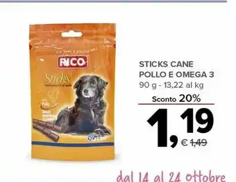Todis Rico Sticks Cane Pollo E Omega 3 90 G offerta